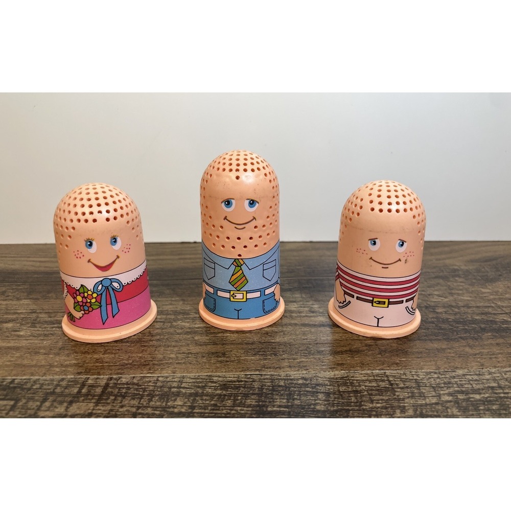 Vintage Play-Doh Toy Accessories Fuzzy Pumper Hair Family Boy Girl Dad Play Doh